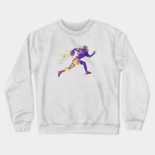 American Football Player Watercolor Sports Gift Crewneck Sweatshirt